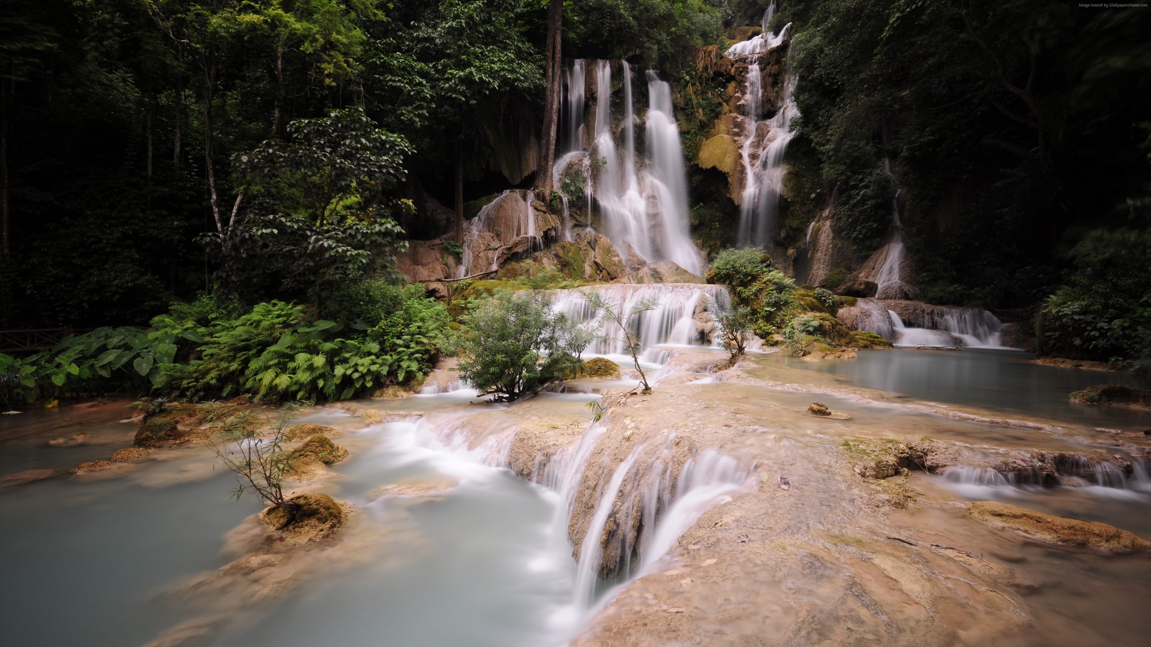 Wallpaper Dalat Waterfall, 4k, HD wallpaper, falls, Pongour, waterfall, Vietnam, mountain, river, Travel